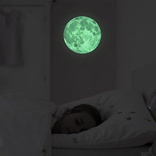 Creative Removable Luminous Children Room Decoration Earth Moon Wall Art Stickers for Bedroom Living Room Background 40*40cm