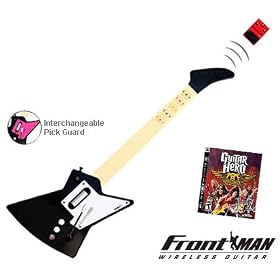 PS3 Guitar Hero Aerosmith for PS3 + Nyko Frontman Black Wireless Guitar Controller for PS3