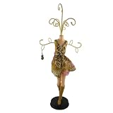 Leopard Print Dress Form Doll Jewelry Organizer - Pink & Brown 17 Inches