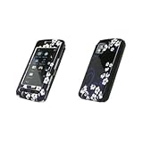 Premium Black with White Flowers Design Snap-On Cover Hard Case Cell Phone  ....