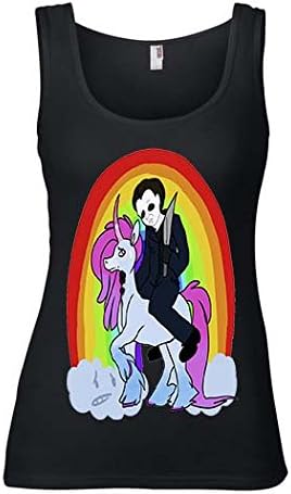 Unicorn Rainbow Micheal Myers Attack tank top black Women's Meduim