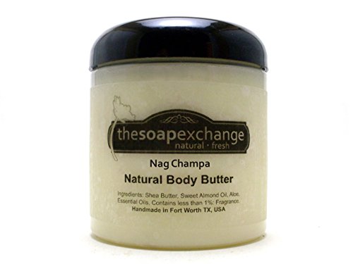 The Soap ExchangeBody Butter - Nag Champa Scent - Hand Crafted 4 fl oz / 120 ml Natural Artisan Skin Care, Shea Butter, Aloe Vera, Nourish, Moisturize, & Protect. Made in the USA.