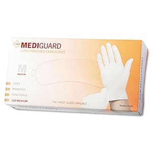 Medline Accucare Powdered Latex Exam Gloves, Medium, 100 per Box (MG1205)