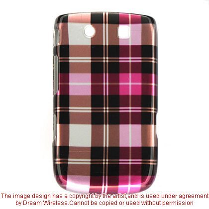 Premium Hard Crystal Snap-on Case Cover for Blackberry Torch 9800 – Hot Pink Plaid Print