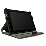 BoxWave Nero Leather Kindle Fire Book Jacket - Leather Folio Cover Case for Amazon Kindle Fire with Multi-Angle View and Stand