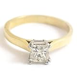 Image of 18ct Yellow Gold 0.54ct Princess Cut Solitaire Diamond Ring