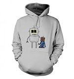 Robot With Kid Banksy Adult Hoodie