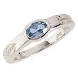 14Kt White Gold Oval Shape Icy Blue topaz Ring