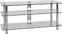 Optimum Vision TV1100 3 Shelf Television Stand - Polished Chrome Rods With Clear Glass