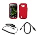 Premium Red Soft Silicone Gel Skin Cover Case + Rapid Car Charger + USB Data Sync Charge Cable for Verizon Samsung Omnia 2 / II i920