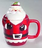Happy Holidays Santa Mug with Lid by Clear House Home