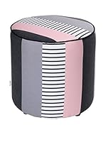 APOLENA Fodera Pouf (Gris/Rosa/Negro)