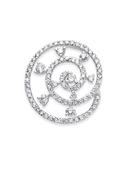 14K White Gold 0.93cttw Round Diamond Pendant