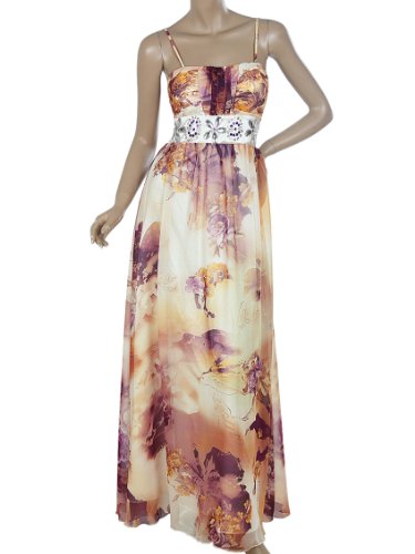 Ever Pretty Floral Printed Rhinestone Tropical Long Feminine Evening Dresses 09300