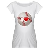 IMAGE OF Artsmith, Inc. Maternity T-Shirt I Love Baseball - White, Medium