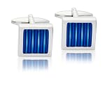 Image of Blue Stripe Design Fashion Cufflinks 10090