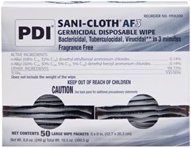 Sani-Cloth AF3 Alcohol-Free Individually Wrapped Wipes - Box of 50