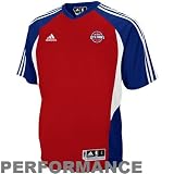 Detroit Piston T Shirt : adidas Detroit Piston Red On Court Shooting Performance T Shirt