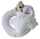 Round Baby Rattle, Moons & Stars Collection- pink