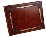 Gold Frame Leather Guest Book