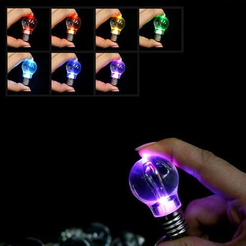 Set of 4 LED Colorful Lightbulb Flashlight Keychain