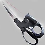 Urparcel Portable Laser Guided Scissors Aim Trimmer Cut Straight Line Household Scissors