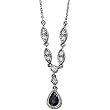 14K White Gold Sapphire and Diamond Necklace