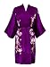 Silk Kimono- Handpainted (Short) - Cherry Blossom Design (Violet)