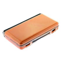 Durable Hard Crystal Clear Cover Case with Orange Silicone Skin for Nintendo NDS DS Lite