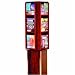 12 Magazine/24 Brochure Free Standing Oak Rotary Display, Medium Oak Finish