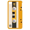 ニヤリィ・フォン カセットテープ(イエロー)for iPhone4