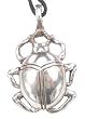 Egyptian Scarab Beetle Pewter Pendant Necklace