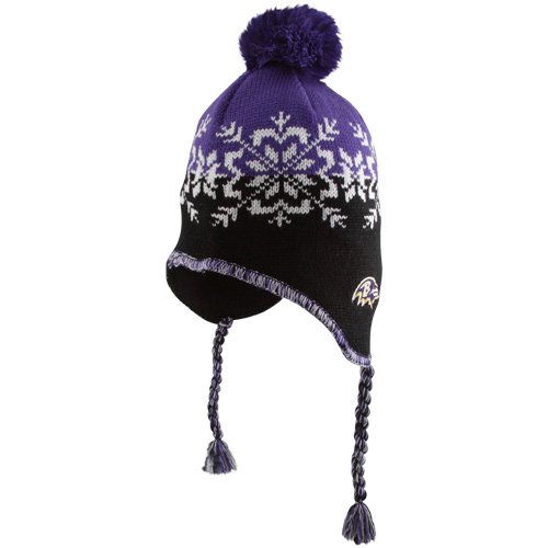 Reebok Baltimore Ravens Women's Tassle Knit Hat with Pom One Size Fits All