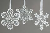 Produkt-Bild: 3TLG SCHNEEFLOCKE ACRYL EISKRISTALL H&Auml;NGEND FENSTERDEKO