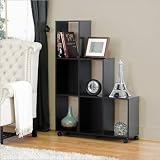 Baxton Studio Hexham Rolling Display Shelving Unit and Room Divider
