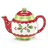 Festive Holly And Berries Christmas Teapot Beautiful Holiday Serveware For Teas