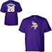 Mens Minnesota Vikings #28 Adrian Peterson Name & Number Tshirt