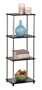 Four Tier Tower Shelf with Metal in Black and Chrome Finish