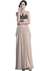 Floor Length Chiffon Applique Jeweled Evening Dress/Mother-of-the-Bride Dress 
