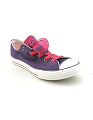 Shoes: CONVERSE Kids AS Double Tongue Ox P/G (Black Grape/Plaid 4.0 M) - Converse