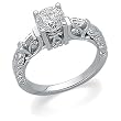 Platinum Diamond Engagement Ring Semimount - 0.33 Ct. - CENTER STONE NOT INCLUDED