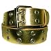 GOLD METALLIC DOUBLE GROMMET HOLES LEATHER BELT - LARGE