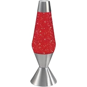 Lava Lite 16" Glitter Lamp - Red Liquid/Silver Glitter