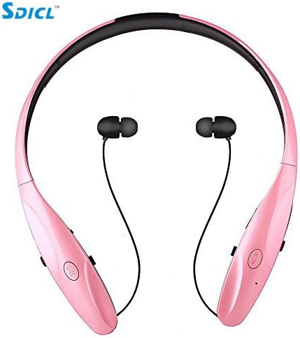 Bluetooth Headsets, SDICL Wireless Stereo Retractable Earbuds Bluetooth Headsets/earphones/earbuds, for iPhone/Android and other Bluetooth Device (950 PINK)