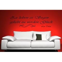 Wandtattoo 3029 Zitat Zu lieben ist Segen, geliebt zu werden Gl�ck Lew Tolstoi Farbe: schwarz, Sehr grosses Format Breite: 135 cm, H�he: 30 cm XXL. Decosticker Wandaufkleber Wandsticker Dekoration wiederabl�sbar. G�nstiger als Bilder oder Gem�lde oder Bild