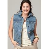 Avenue Plus Size Vintage Stretch Denim Vest 