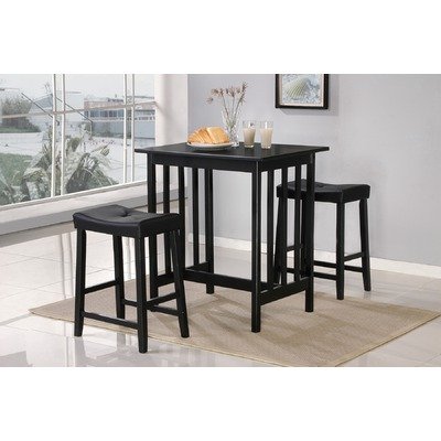 3 Piece Bar Table in Black