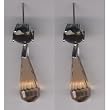 Brown Briolette Silver CZ Pear Drop Earring