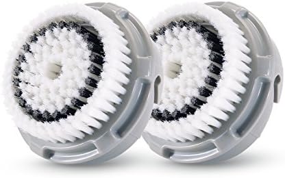 Muzott Normal Brush Head twin pack Clarisonic Compatible for Mia, Mia 2, Mia 3 (Aria), Smart Profile, Alpha Fit, Classic, Plus, And Pro