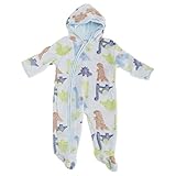 ベビー・赤ちゃん ボーイズ 恐竜のデザイン フードつき フリーススリープスーツ ボディースーツ カバーオール オールインワン 冬 男の子 (0-3ヶ月) (ブルー)